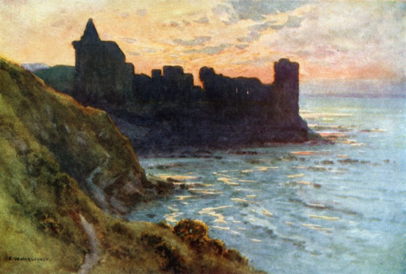 Castle, St. Andrews (väri litho) tekijältä Ernest William Haslehust