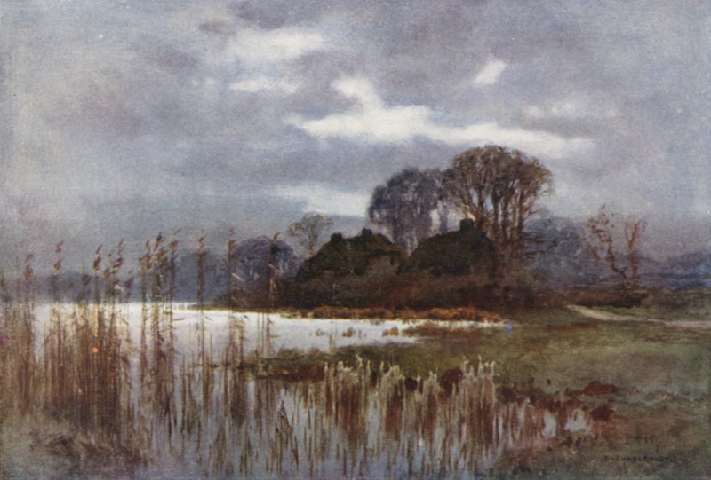 Mill Pond, Beaulieu (väri litho) tekijältä Ernest William Haslehust
