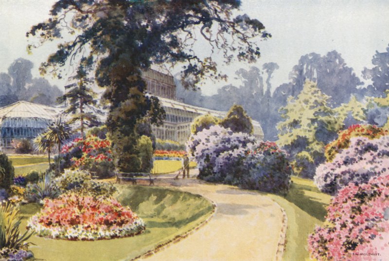 Winter Gardens, Bournemouth (väri litho) tekijältä Ernest William Haslehust