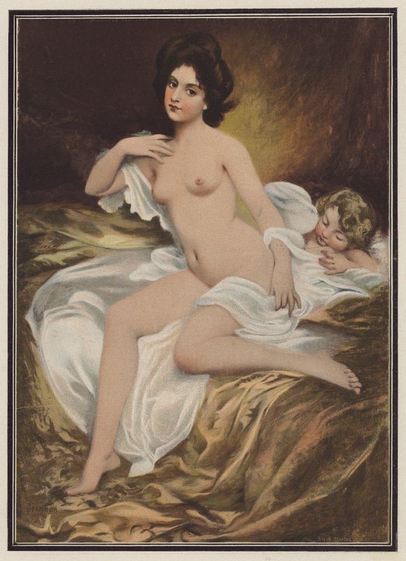 Eevan lapsi (väri litho) tekijältä Etienne Albert Eugene Joannon Navier