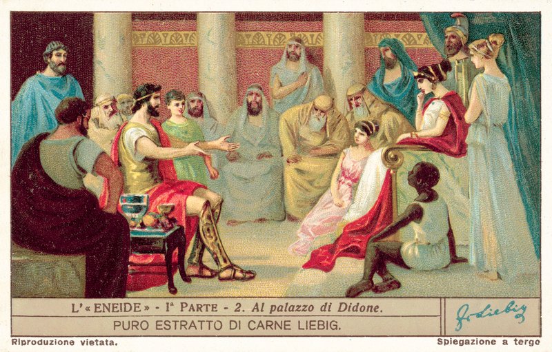Aeneas Didon palatsissa (chromolitho) tekijältä European School