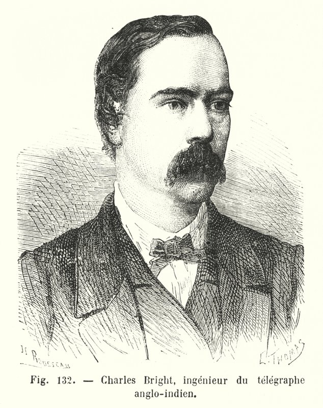 Charles Bright, anglo-intialainen lennätininsinööri (kaiverrus) tekijältä European School