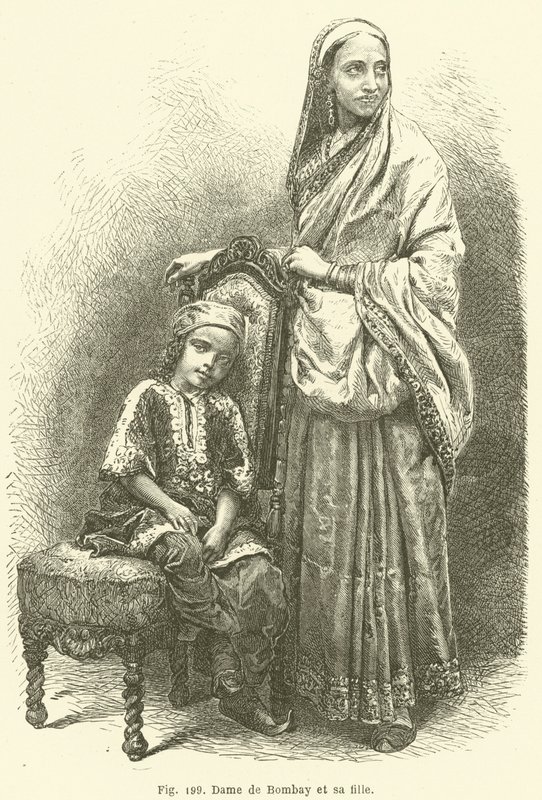 Lady of Bombay ja hänen tyttärensä (kaiverrus) tekijältä European School