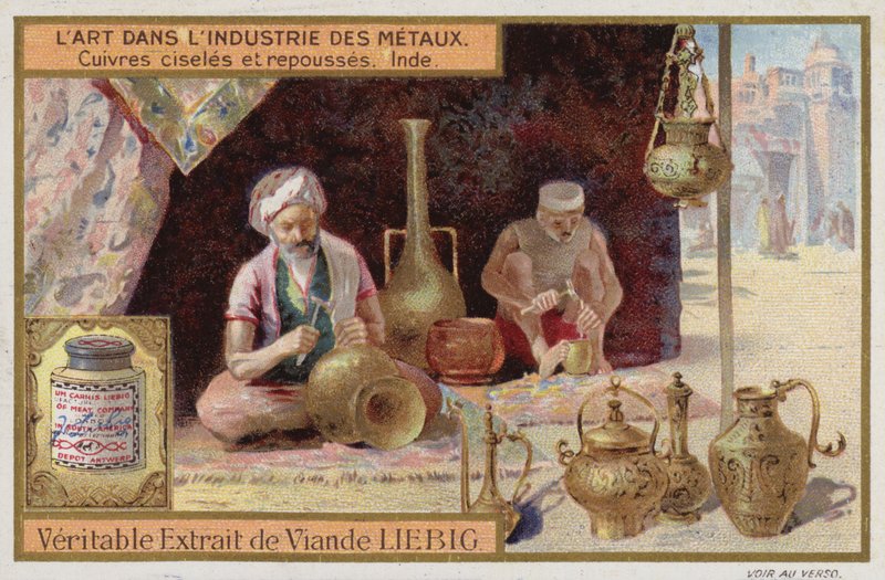 Kaiverrettu ja työstetty kupari, Intia (chromolitho) tekijältä European School
