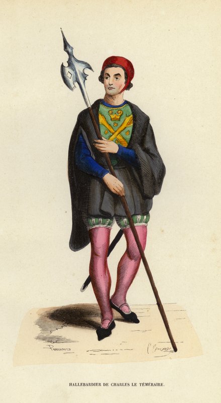Charles Le Temerairen Halberdier (värillinen kaiverrus) tekijältä European School