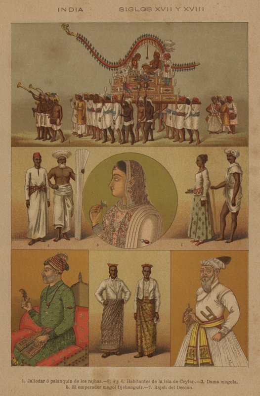 Intia, 1600- ja 1700-luvut (väri litho) tekijältä European School