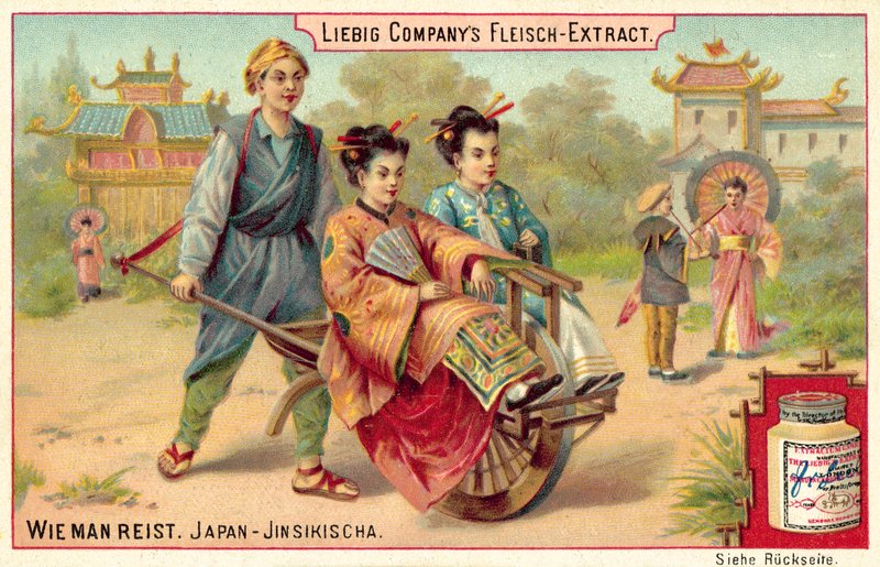 Japanilainen riksa (chromolitho) tekijältä European School
