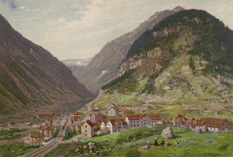 Luzernjärvi: Goschenen (väri litho) tekijältä European School