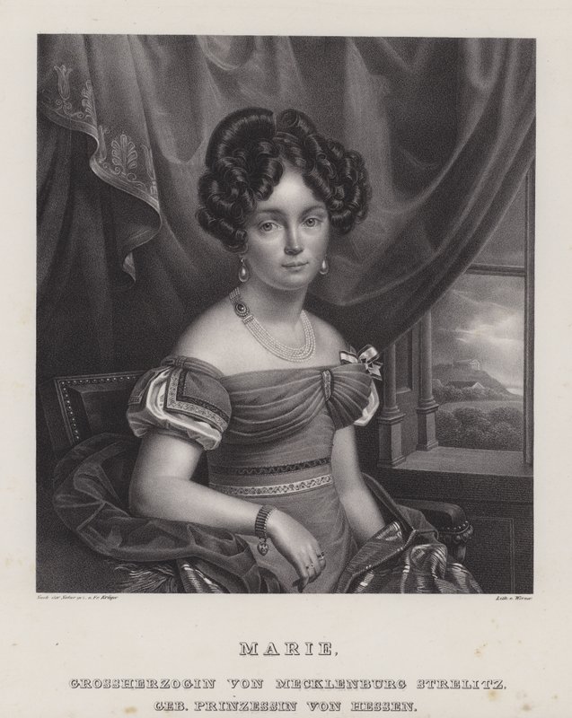 Marie, Mecklenburg-Strelitzin suurherttuatar (litho) tekijältä European School