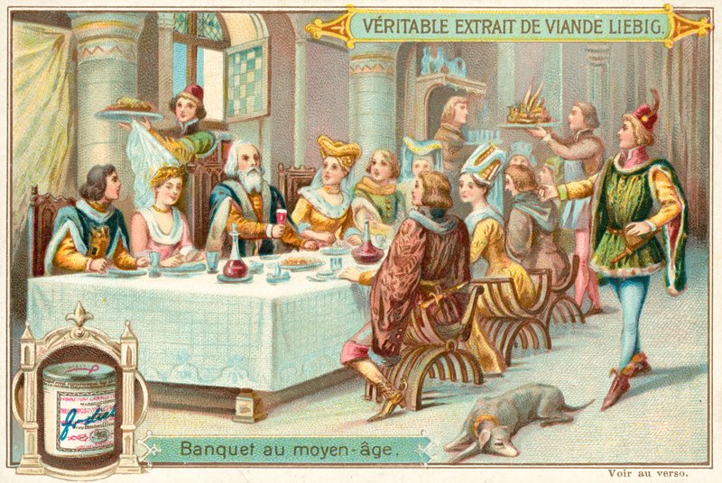 Keskiaikainen juhla (chromolitho) tekijältä European School