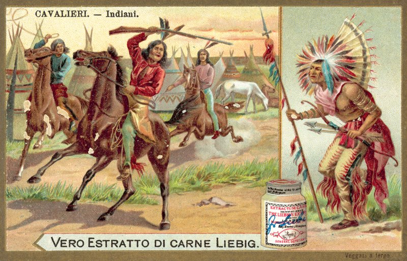 Pohjois-Amerikan intiaanit (chromolitho) tekijältä European School