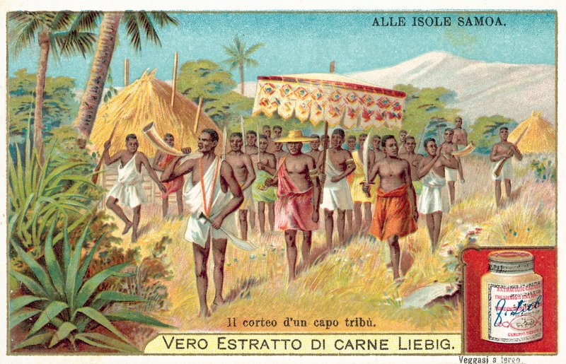 Samoalaisen heimopäällikön kulkue (chromolitho) tekijältä European School