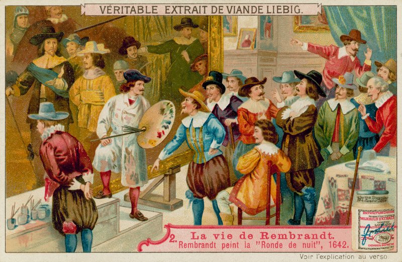 Rembrandt Paintings Night Watch (chromolitho) tekijältä European School