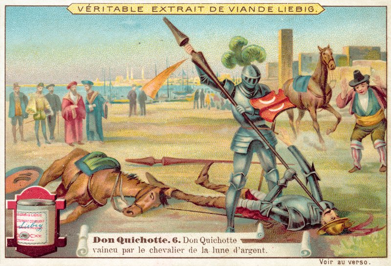 Kohtaus Don Quijotesta (chromolitho) tekijältä European School