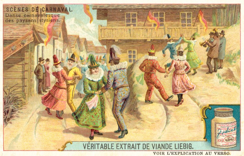 Steiermarkin talonpoikakarnevaalitanssi, Itävalta (chromolitho) tekijältä European School