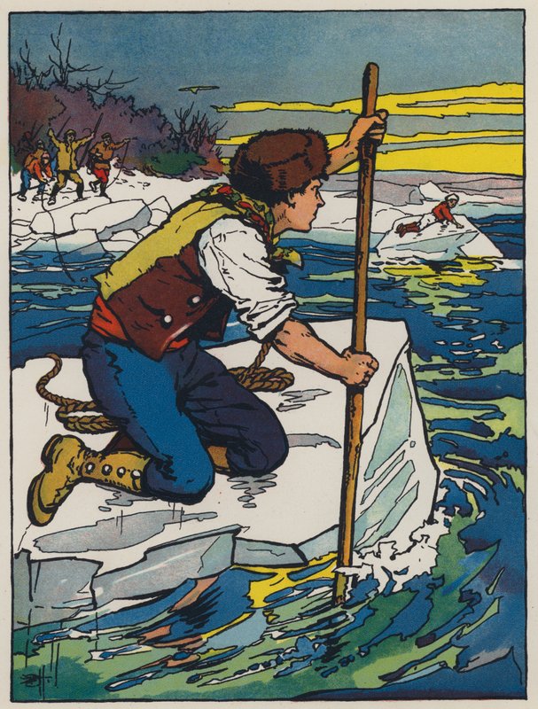 Jäänmurto (väri litho) tekijältä Evelyn Stuart Hardy