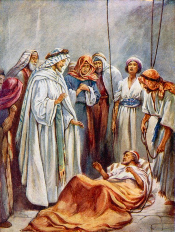 The Sick of Palsy (väri litho) tekijältä Evelyn Stuart Hardy