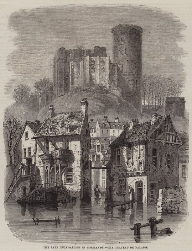 Myöhäiset tulvat Normandiassa, Chateau de Falaise tekijältä Felix Thorigny