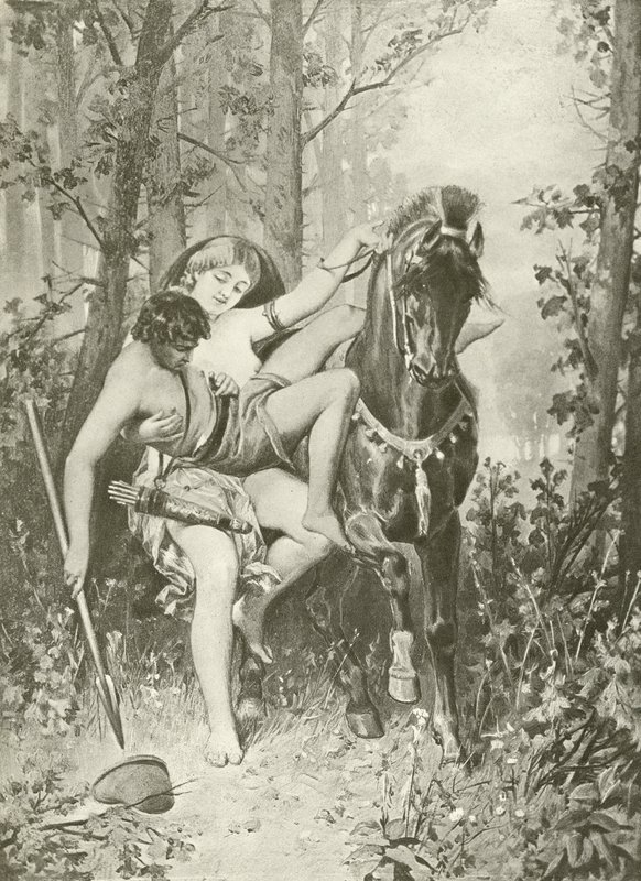 Venus ja Adonis. Runot (kaiverrus) tekijältä Felix Octavius Carr Darley