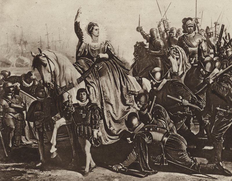 Kuningatar Elisabet Tilburyssa (syväpaino) tekijältä Ferdinand II Piloty