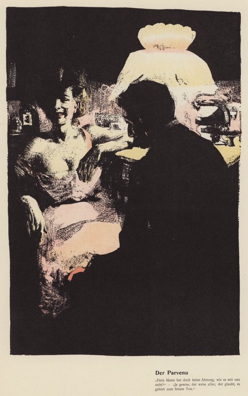 Parvenu (väri litho) tekijältä Ferdinand von Reznicek