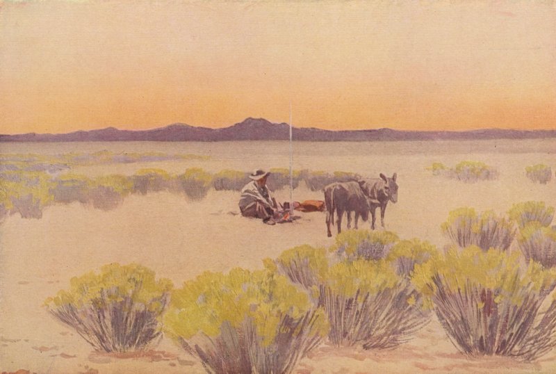 Arizona afterglow (värilitografia) tekijältä Fernand Lungren