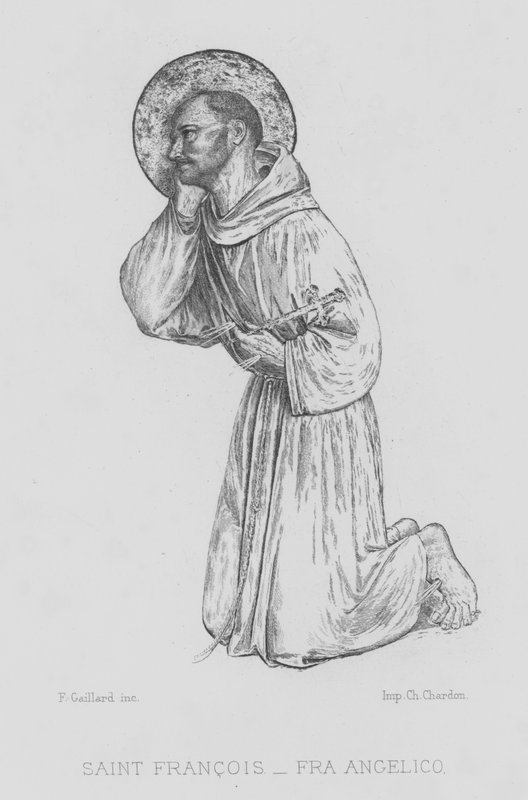 Pyhä Franciscus Assisilainen (litho) tekijältä Fra (after) Angelico
