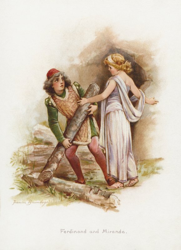 Ferdinand ja Miranda (chromolitho) tekijältä Frances Brundage