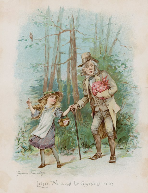 Pikku Nell ja hänen isoisänsä (chromolitho) tekijältä Frances Brundage