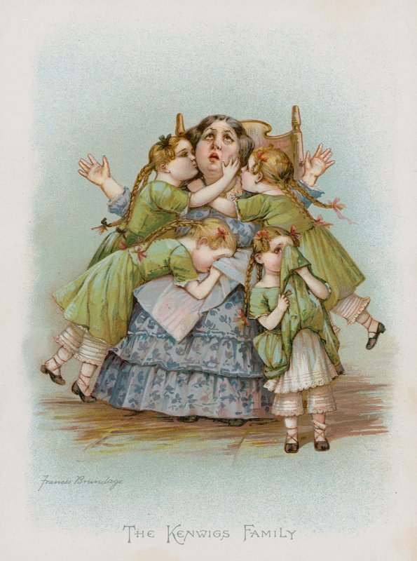 Kenwigs-perhe (chromolitho) tekijältä Frances Brundage