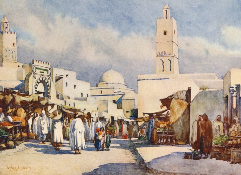 La Grande Rue, Kairouan (värilitro) tekijältä Frances Nesbitt