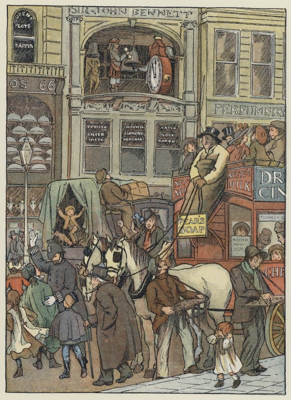 Lontoo: In Cheapside (värilitografia). tekijältä Francis Donkin Bedford