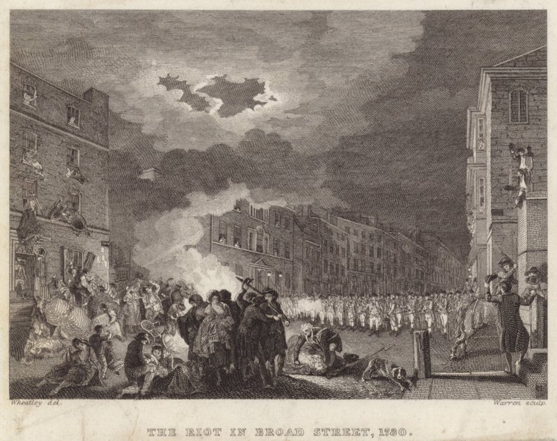 Mellakka Broad Streetillä vuonna 1780 tekijältä Francis Wheatley