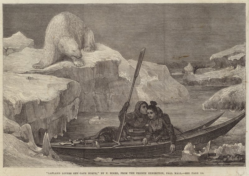 Lapin rakastajat Kap Northin edustalla tekijältä François Auguste Biard