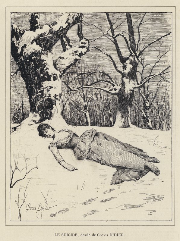 Itsemurha (litho) tekijältä Francois Auguste Didier Clovis