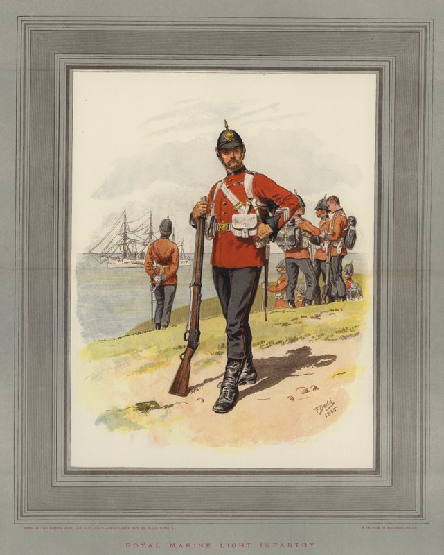 Royal Marine Light Jalkaväki (chromolitho) tekijältä Frank Dadd