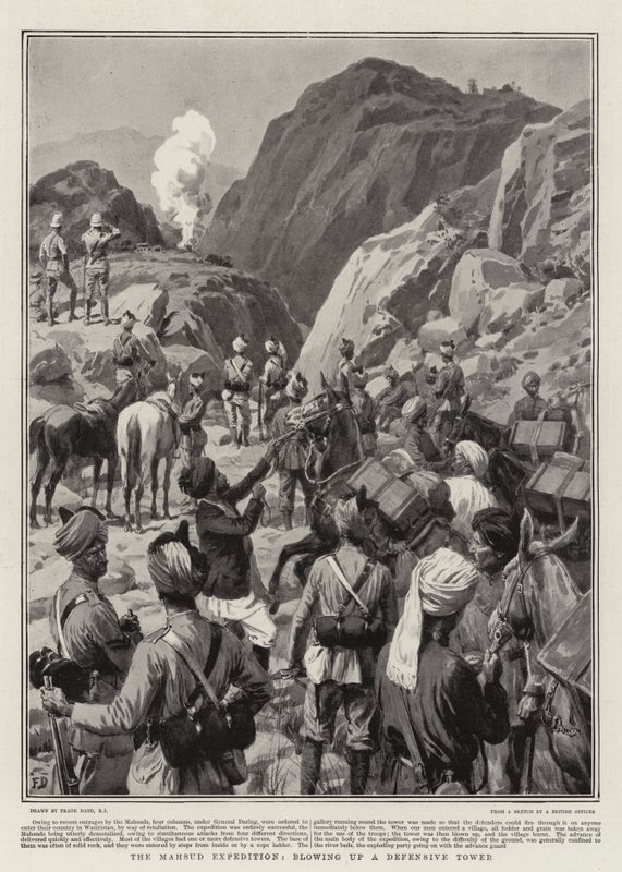 Mahsud-retkikunta räjäyttämässä puolustustornin tekijältä Frank Dadd