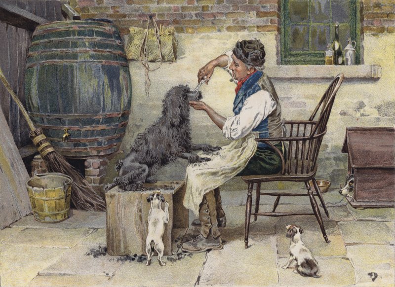 "Muodin uhri" (väri litho) tekijältä Frank (after) Dadd