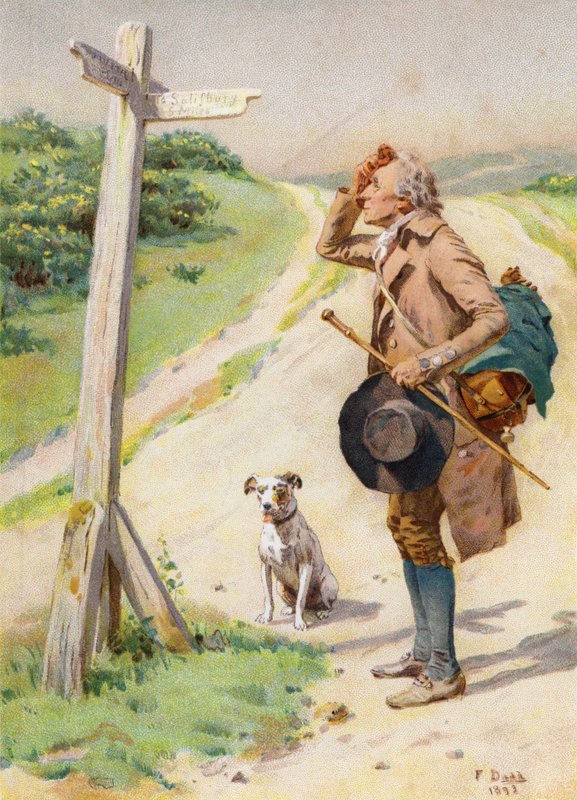"Five Miles from Everywhere" (litografia en color) finlandès tekijältä Frank (after) Dadd