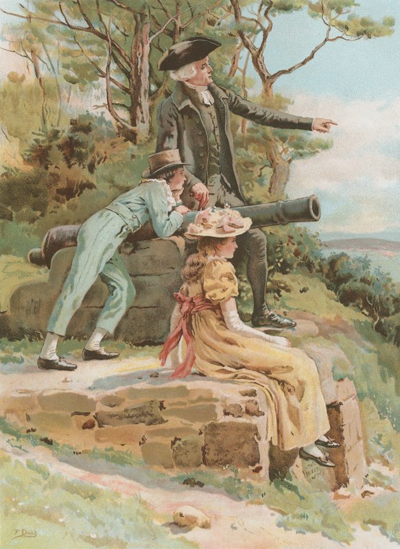 Vanha taistelukenttä (chromolitho) tekijältä Frank Dadd