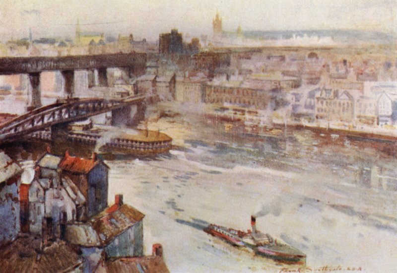 Newcastle-on-Tyne (väri litho) tekijältä Frank Southgate