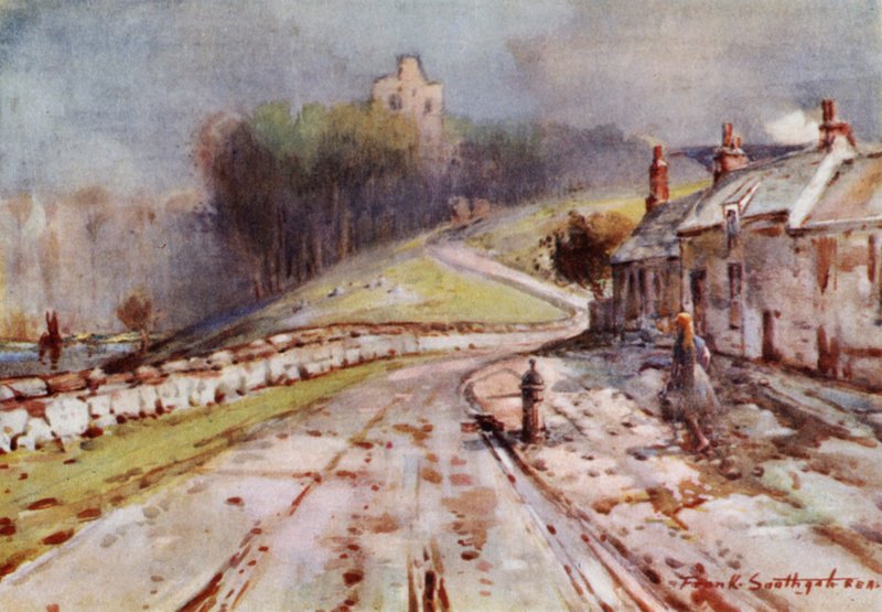 Norham Castle (väri litho) tekijältä Frank Southgate