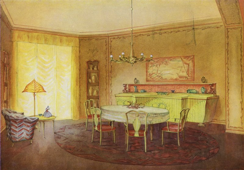 Olohuone (väri litho) tekijältä Frans Arnold Breuhaus de Groot