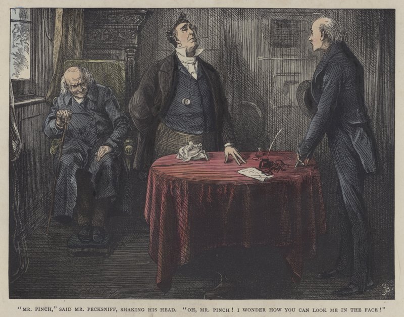 Kuvitus Martin Chuzzlewit -teokseen tekijältä Frederick L. Bernard