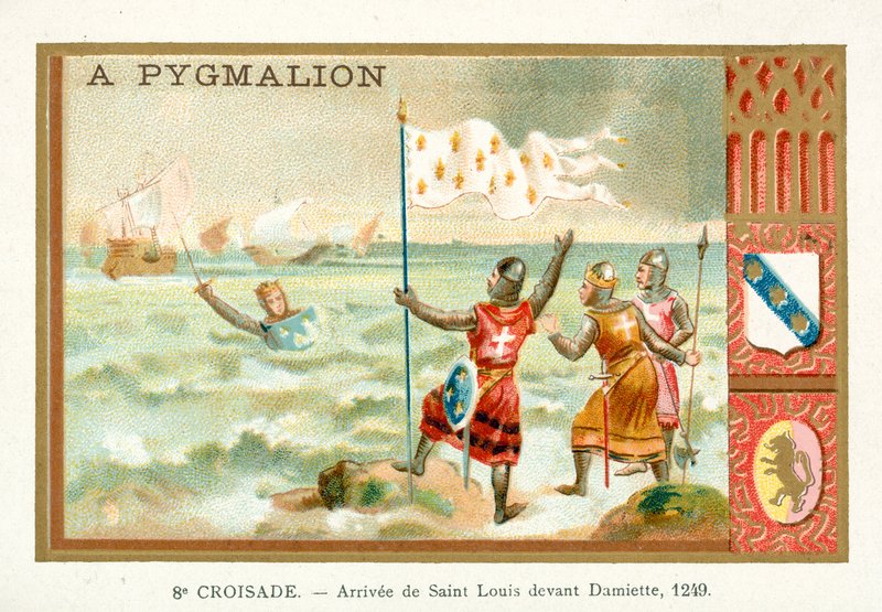 Ranskan Ludvig IX:n saapuminen ennen Damiettaa, 8. ristiretki, 1249 tekijältä French School