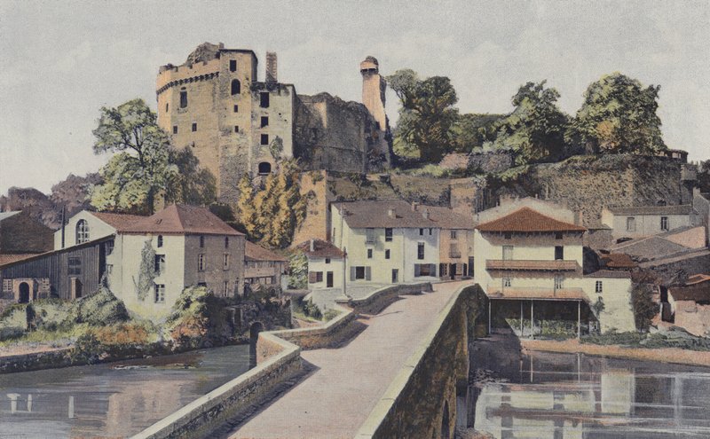 Clisson, vanha silta ja linnan rauniot tekijältä French Photographer