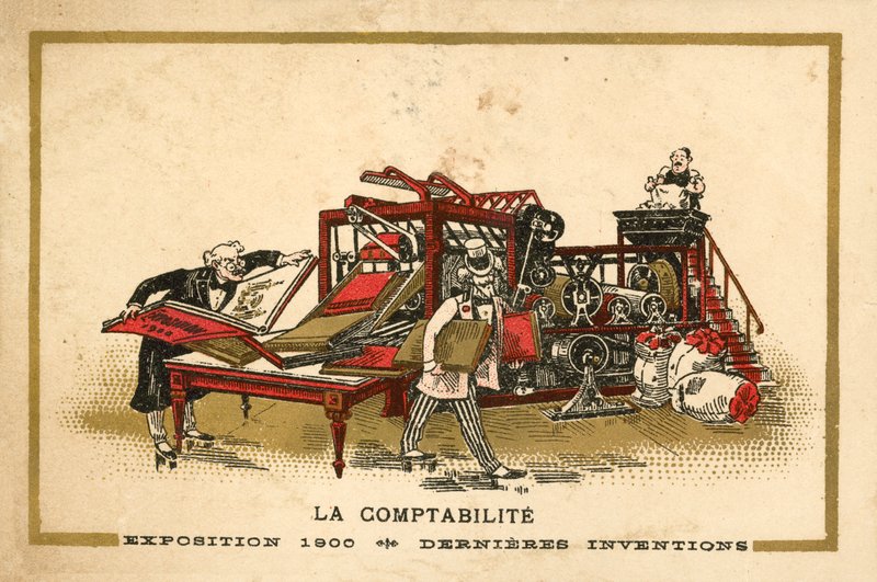Kirjanpito (chromolitho) tekijältä French School