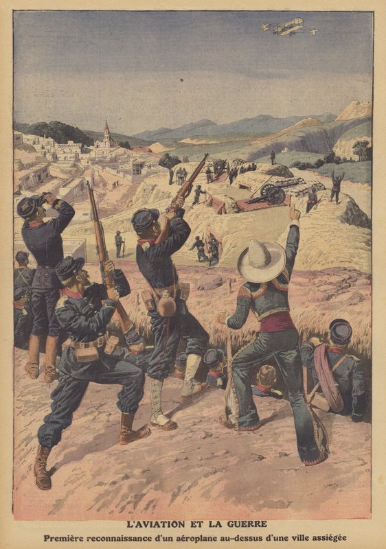Ilmailu sodassa (väri litho) tekijältä French School