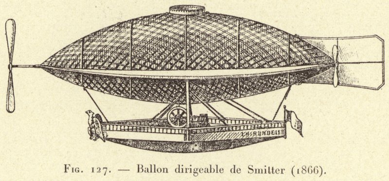 Smithin ohjattava ilmapallo (1866) (kaiverrus) tekijältä French School