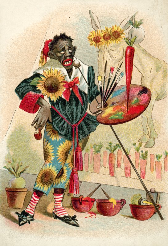 Musta taiteilija (chromolitho) tekijältä French School